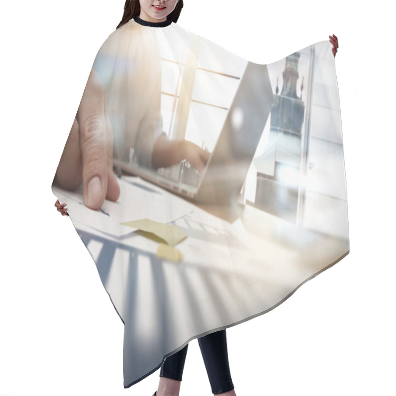 Personality  Business Documents On Office Table With Smart Phone And Digital  Hair Cutting Cape