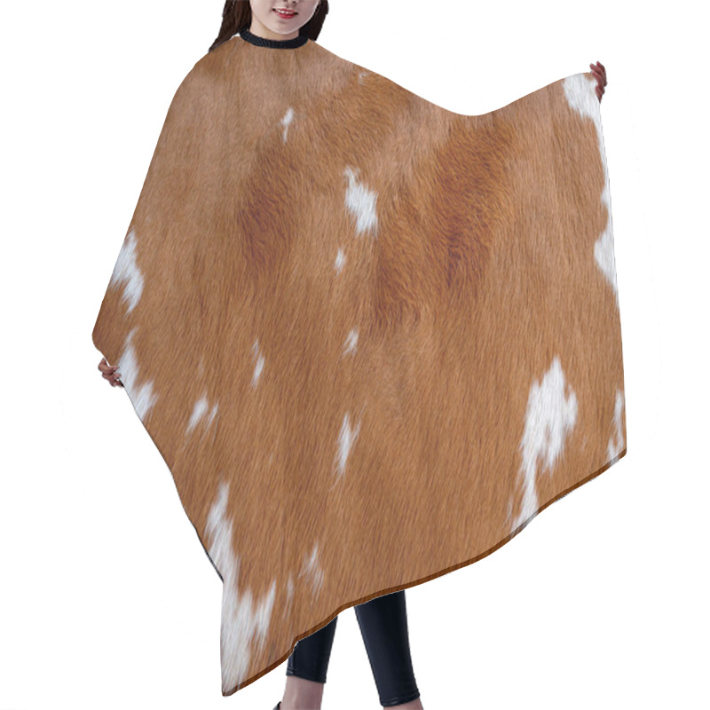 Personality  Brown With White Spots Of Cow Skin. Hair Cutting Cape