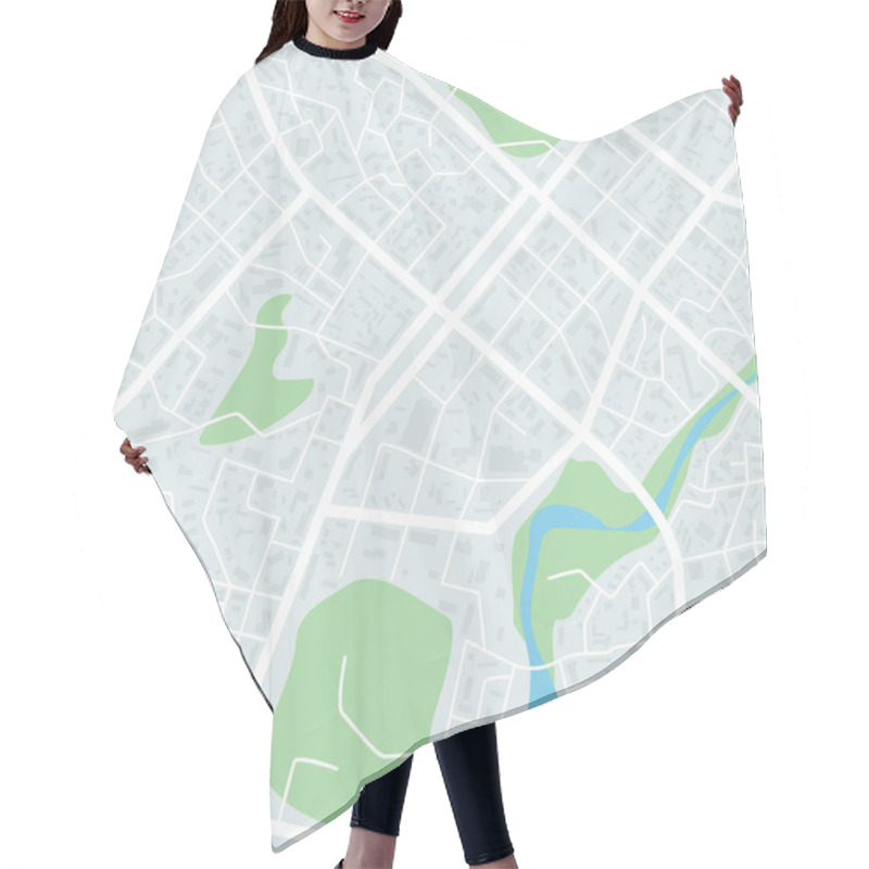 Personality  Abstract City Map. Town District Plan. City Center Scheme. Vector Illustration Hair Cutting Cape