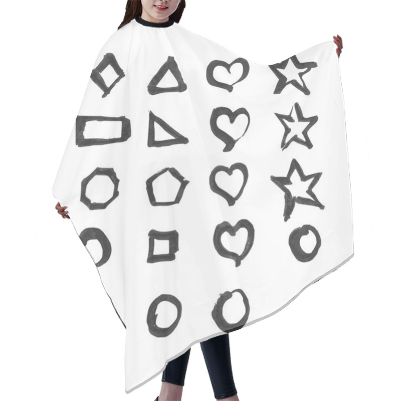 Personality  Set Of Different Symbols Hair Cutting Cape