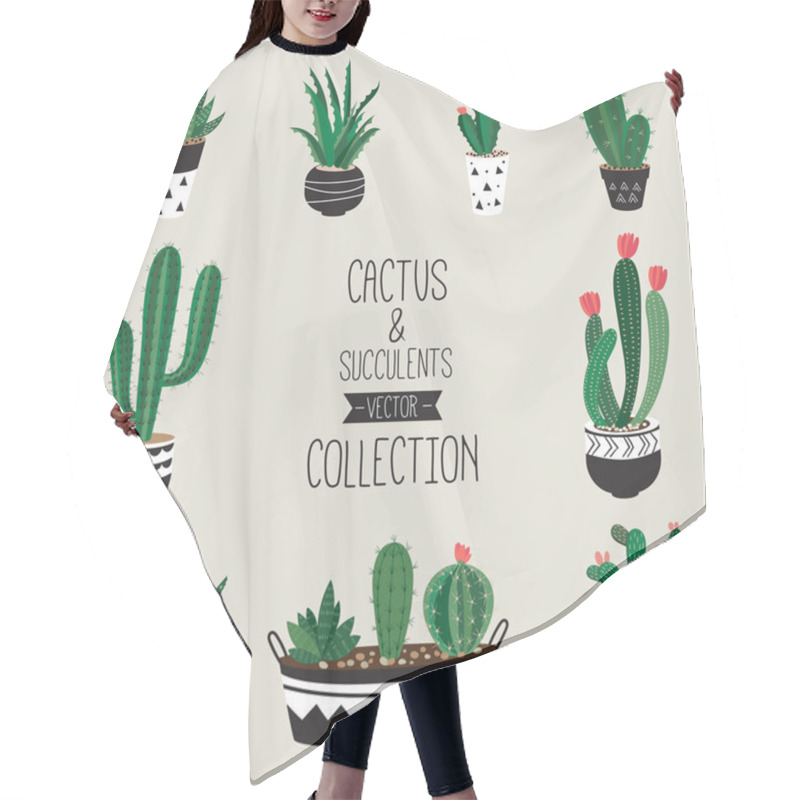 Personality  Cacti And Succulents Vector Collection  Hair Cutting Cape