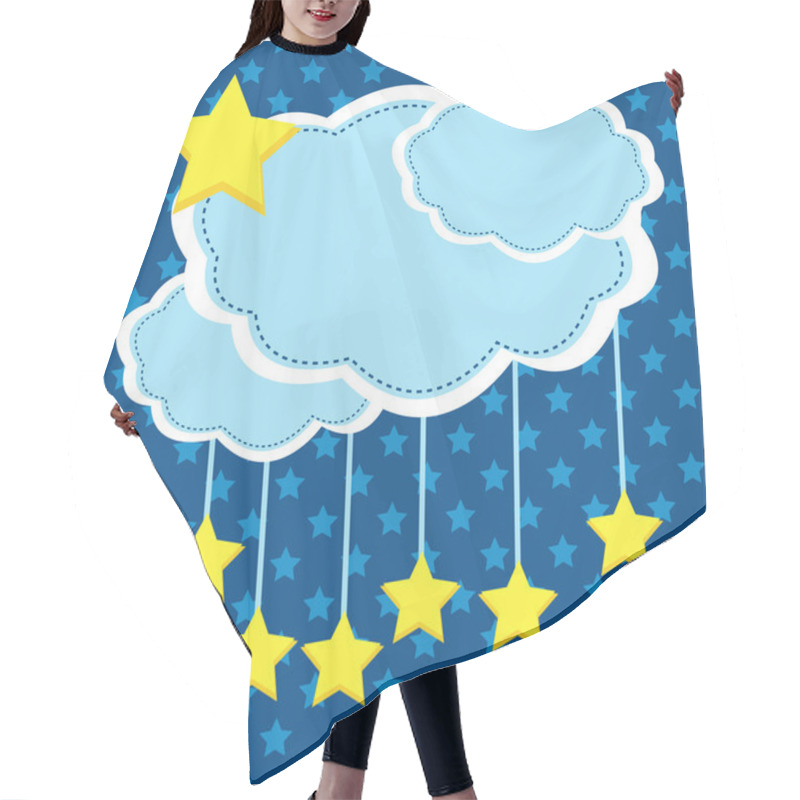 Personality  Night Background With Paper Clouds And Stars. Hair Cutting Cape