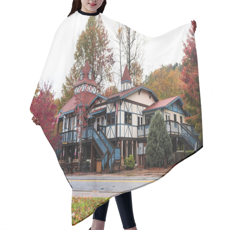 Personality  HELEN, GEORGIA - NOV 02, 2018 : Scenic View Of Historical Iconic Helen Village. Small Touristic Copy Of Bavarian Alpine Village In Georgia, United States Of America. Hair Cutting Cape