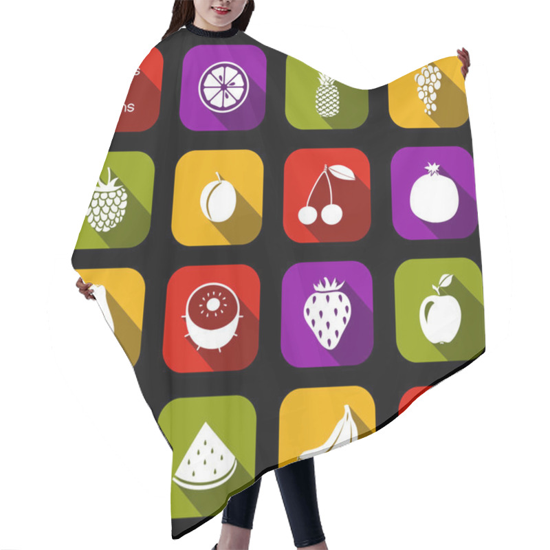 Personality  Fruits Icons Flat Hair Cutting Cape