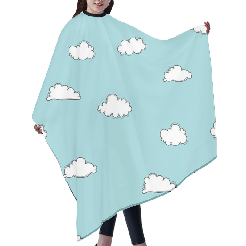 Personality  Hand Drawn Clouds Pattern. Hair Cutting Cape