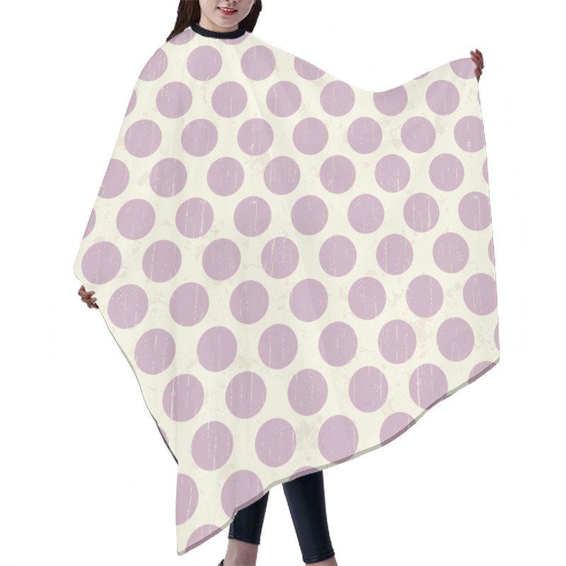 Personality  Seamless Retro Grunge Polka Dots Background Hair Cutting Cape