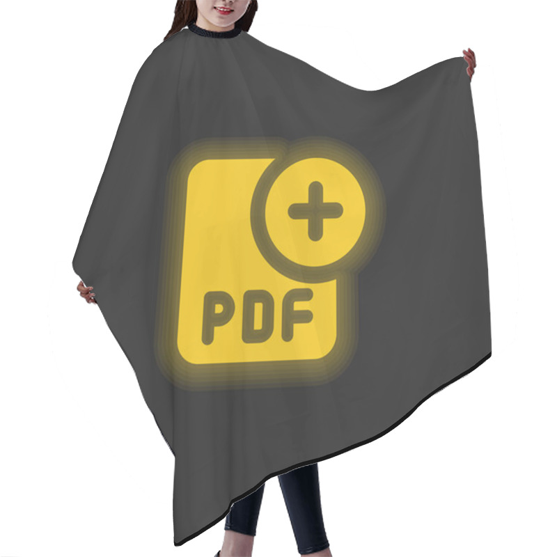 Personality  Add Yellow Glowing Neon Icon Hair Cutting Cape