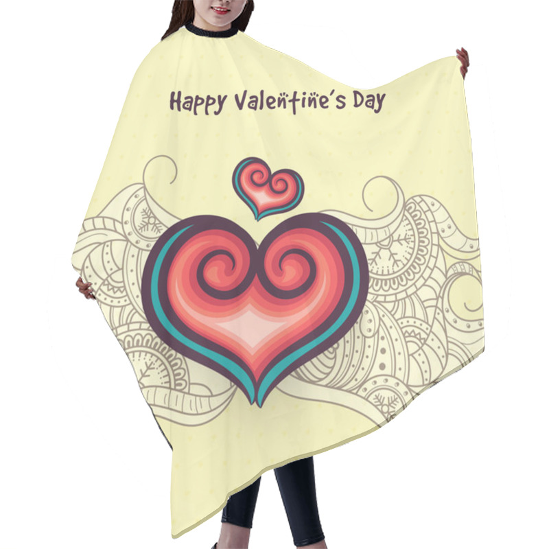 Personality  Greeting Card For Valentine's Day Celebration. Hair Cutting Cape