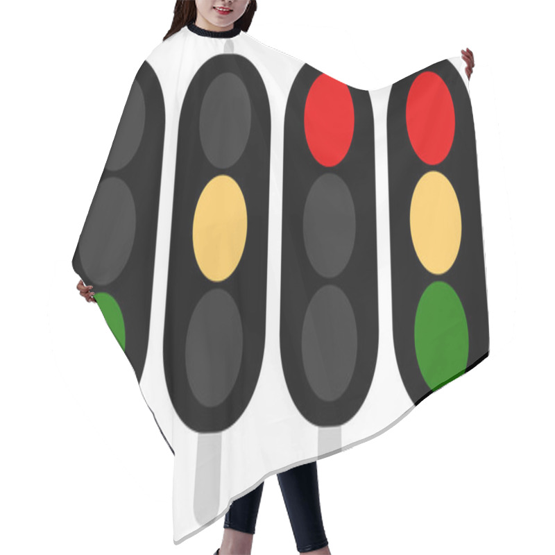 Personality  Flat Semaphore Icons Hair Cutting Cape