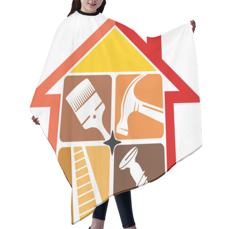 Personality  Home Repair Logo Hair Cutting Cape