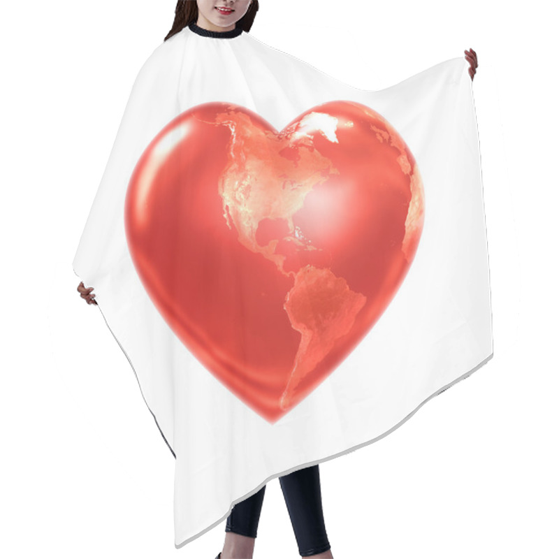 Personality  World Heart Red America Hair Cutting Cape