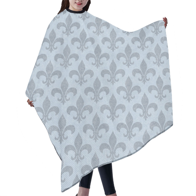 Personality  Blue Fleur De Lis Textured Fabric Background Hair Cutting Cape