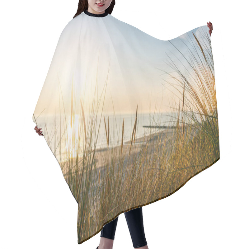 Personality  Baltic Sea Over Sand Dunes With Ocean View, Sunset Summer Evening Hair Cutting Cape