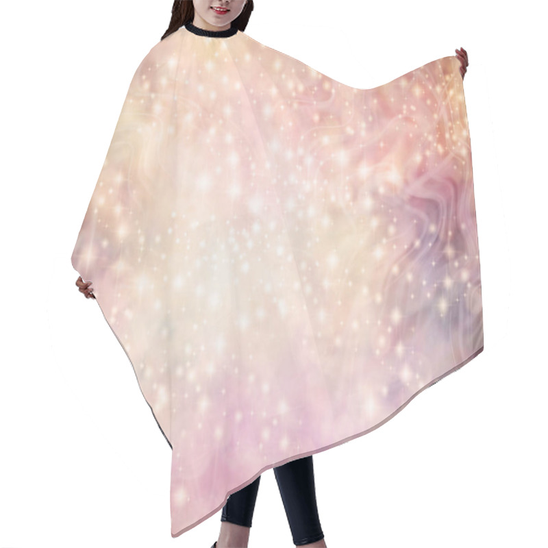 Personality  Ethereal Glittering Celebration Warm Background - Peach Lemon Flesh Pink Colours With Bokeh Effect And Transparent Wavy Random Lines And Random Starburst Sparkles Providing Copy Space For A Special Occasion Hair Cutting Cape