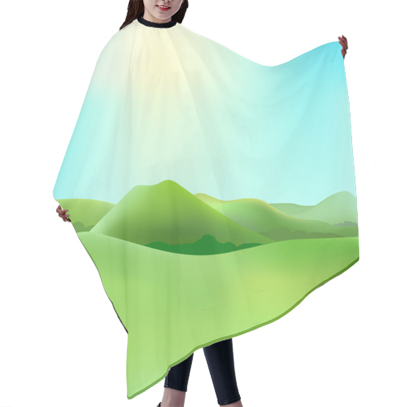 Personality  Sunny Landscape Hair Cutting Cape