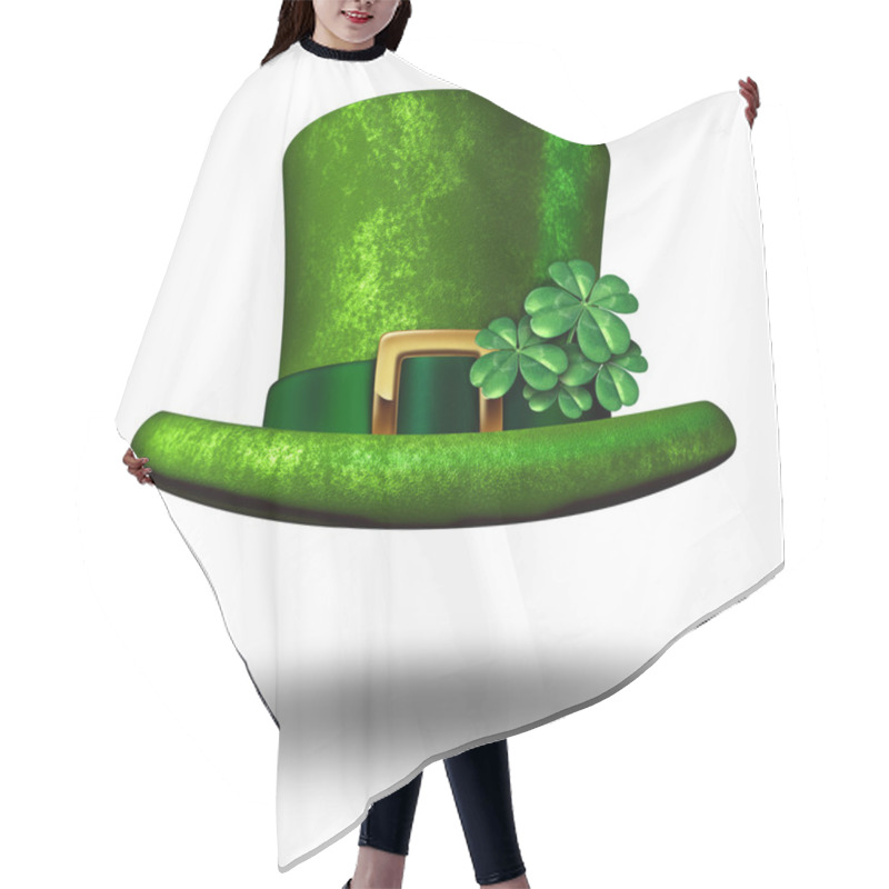 Personality  Green Shamrock Top Hat Hair Cutting Cape