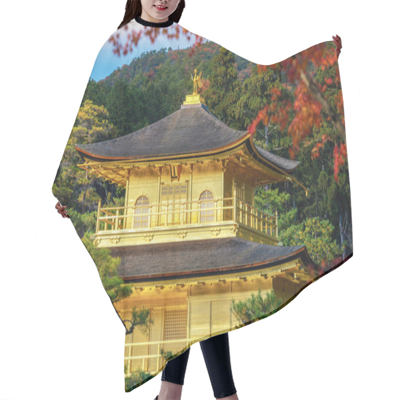 Personality  Kinkakuji Temple (The Golden Pavilion) With Autumn Maple In Kyot Hair Cutting Cape