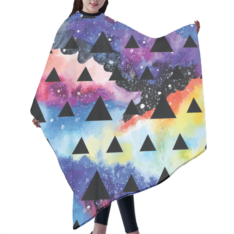 Personality  Galaxy Seamless Pattern. Hair Cutting Cape