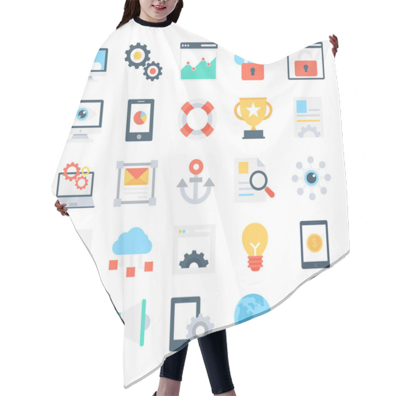 Personality  SEO And Marketing Vector Icons 5 Hair Cutting Cape