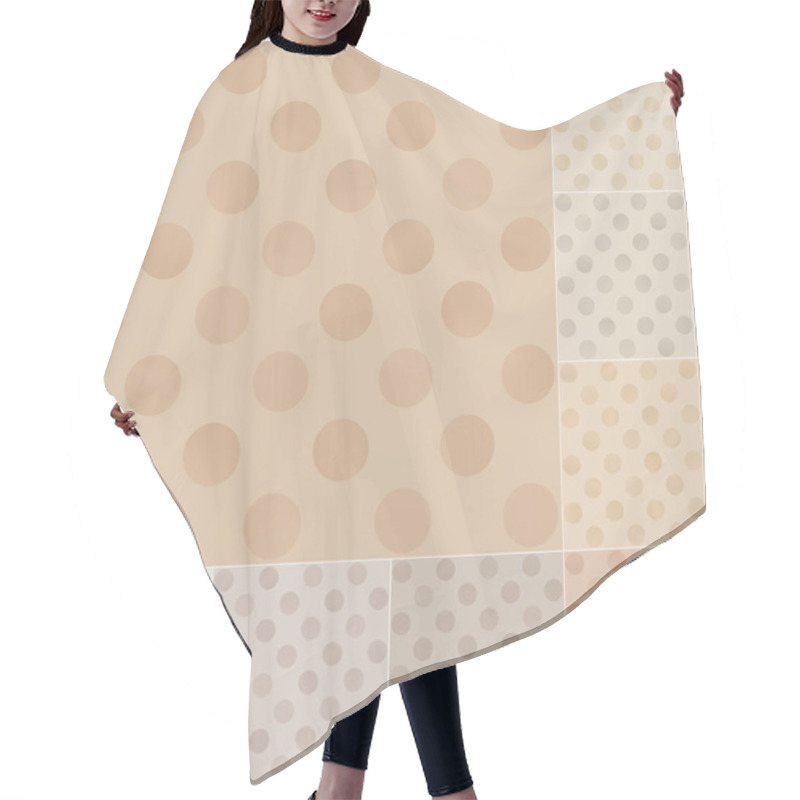 Personality  Seamless Polka Dots Pattern On Recycled Paper, Cardboard Hair Cutting Cape