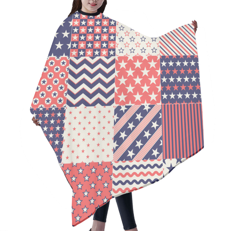 Personality  Seamless Stars Independence Day Background Hair Cutting Cape