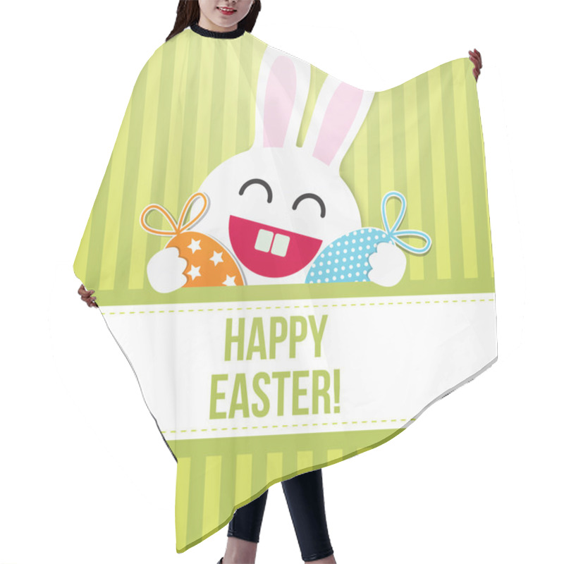 Personality  Paper Easter Egg Card. Vector Illustration Hair Cutting Cape