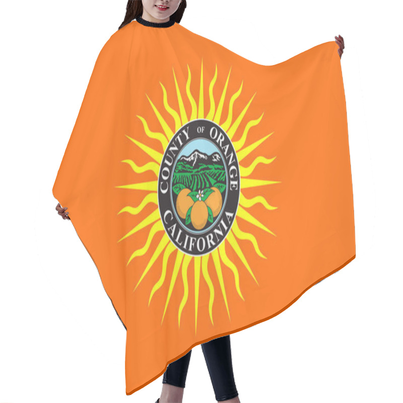 Personality  Flag Of Orange County, California, USA Hair Cutting Cape