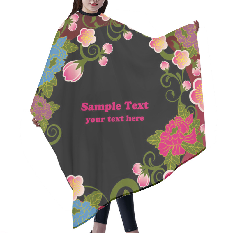 Personality  Cherry Blossoms Frame Hair Cutting Cape