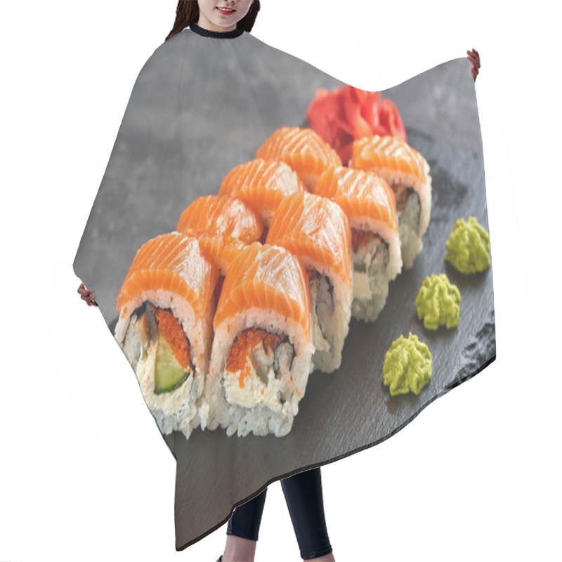 Personality  California Sushi Roll With Salmon Hair Cutting Cape