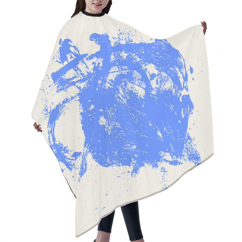 Personality  Blue Paint Brush Stroke. Paint Spot, Text Frame. Hand Drawn Abstract Lines With Grunge Circle. Vector Chaotic Ink Brush Scribbles Decorative. Template Messy Doodle, Bold Curvy Lines Illustration. Hair Cutting Cape