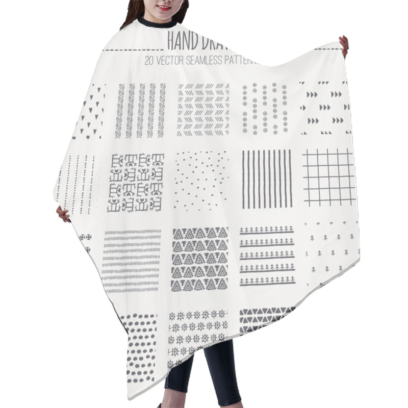 Personality  Big Set Of Hand Drawn Ethnic Tribal Patterns. Hair Cutting Cape