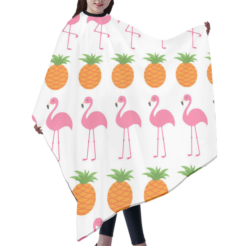 Personality  Pineapples And Pink Flamingos Hair Cutting Cape