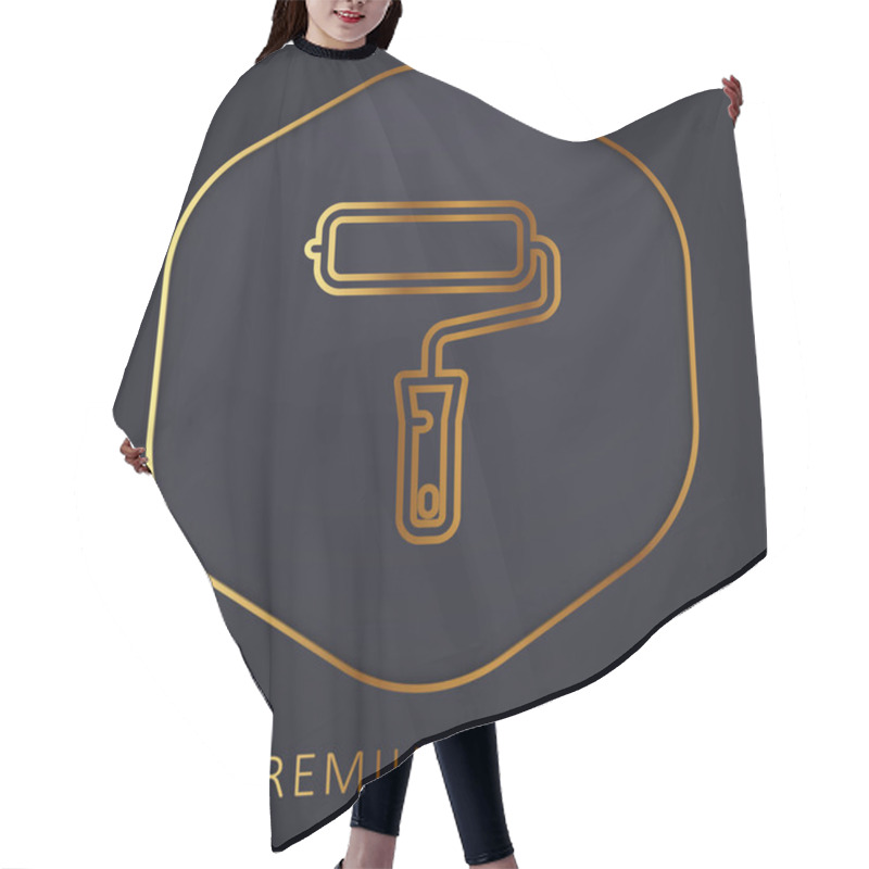 Personality  Big Paint Roller Golden Line Premium Logo Or Icon Hair Cutting Cape