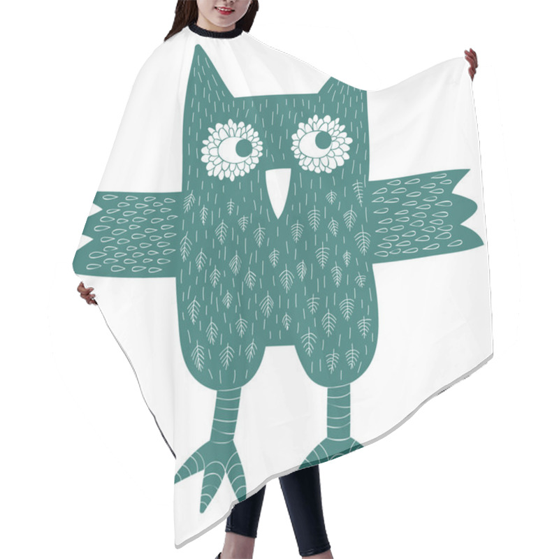 Personality  Green Owl Hair Cutting Cape