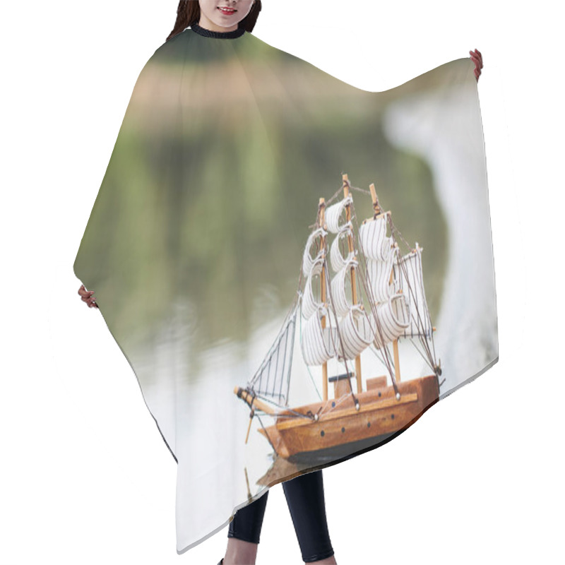 Personality  A Toy Sailing Ship In The River Hair Cutting Cape