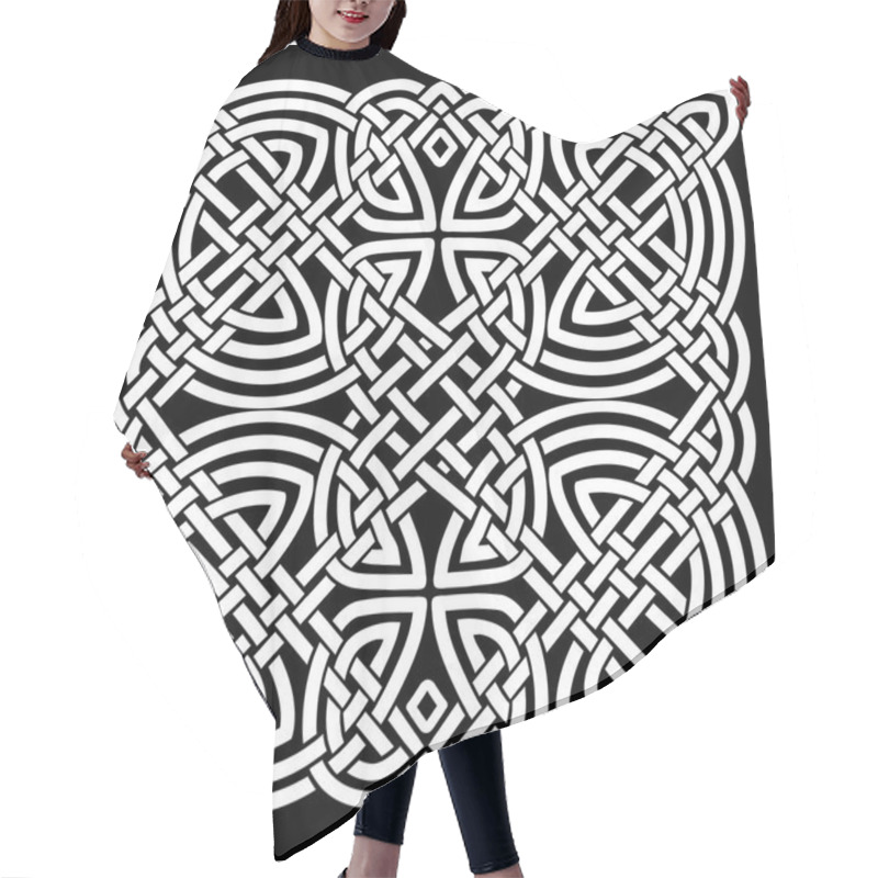 Personality  White And Black Celtic Mandala Background Hair Cutting Cape