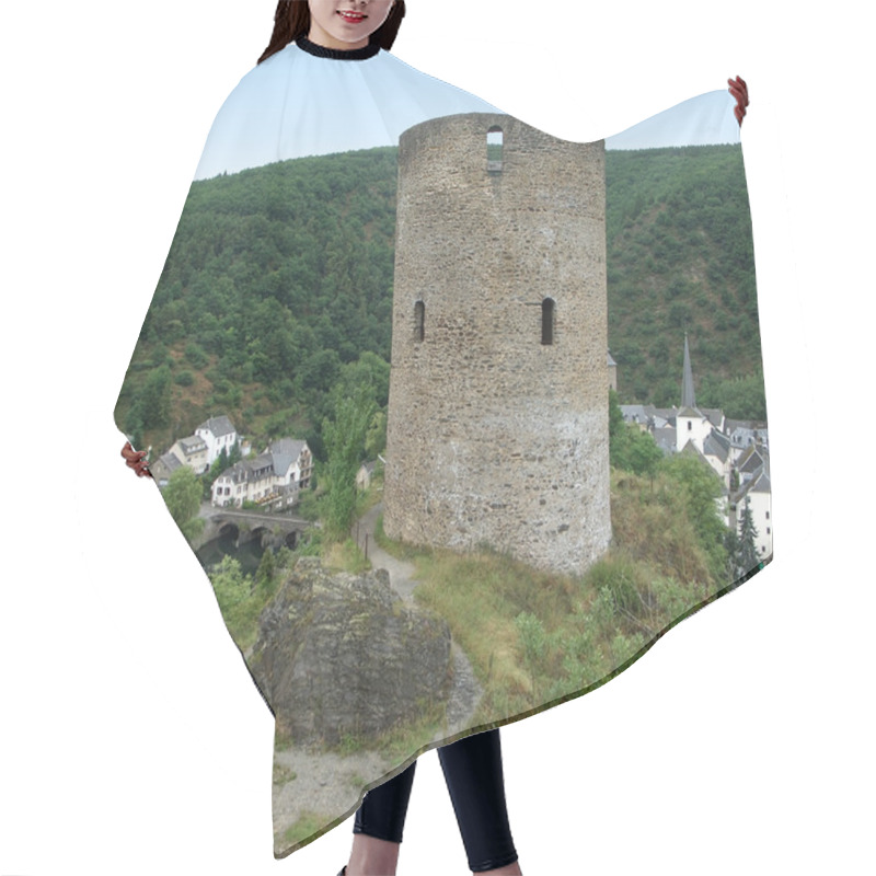 Personality  Esch-sur-Sûre And Castle Ruin Hair Cutting Cape