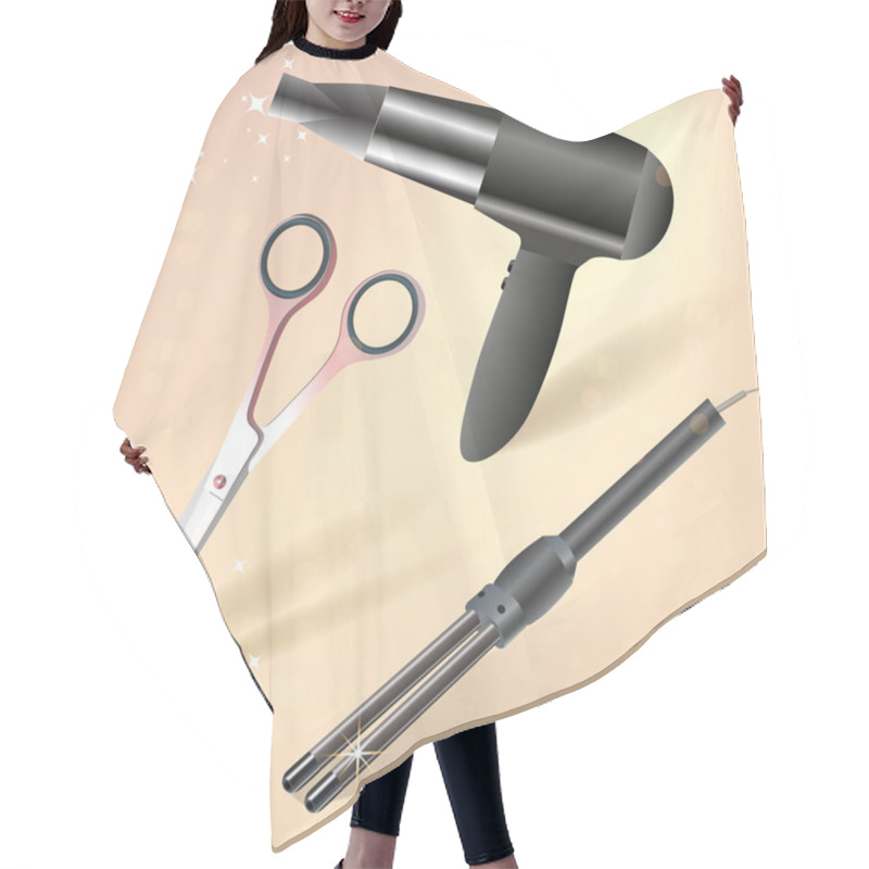 Personality  Hairdressing Accessories,  Vector Illustration   Hair Cutting Cape