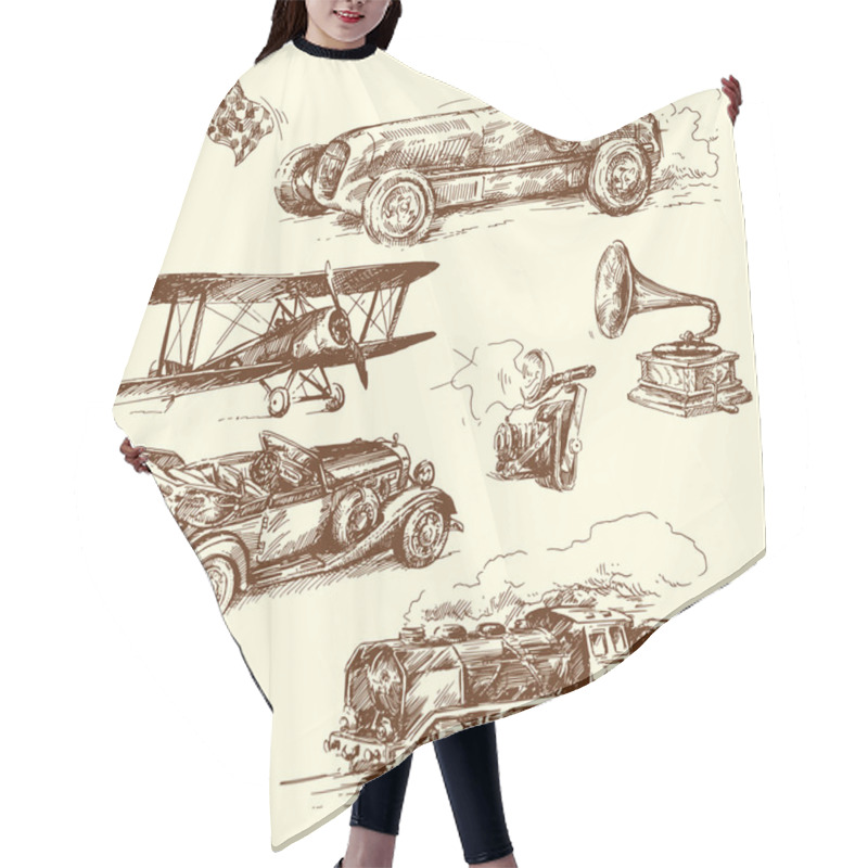 Personality  Old Vehicles Hair Cutting Cape