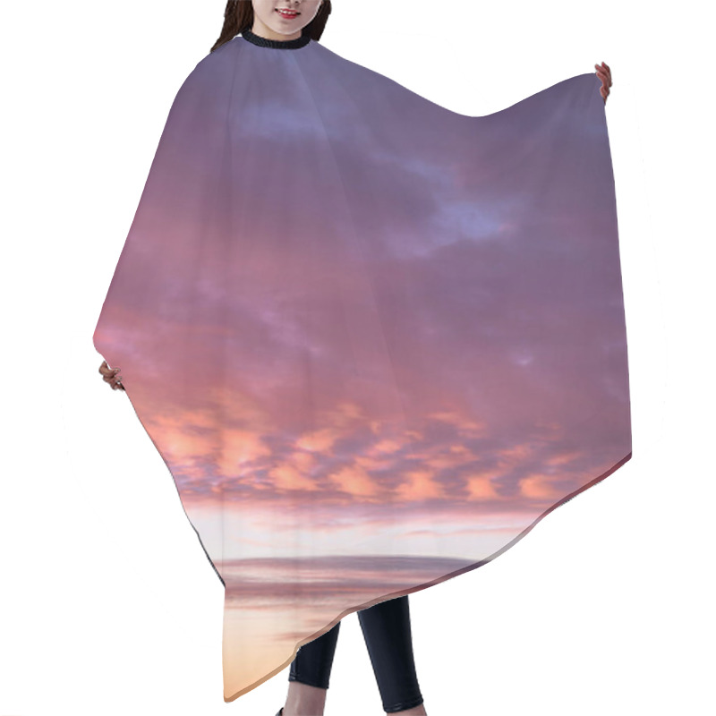 Personality  Vibrant Sunset Clouds Painted In Shades Of Purple And Orange Hair Cutting Cape