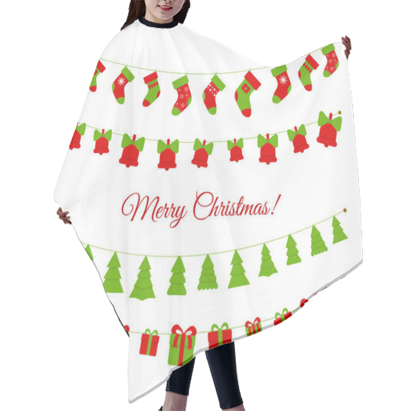 Personality  Christmas Flag Garlands. Hair Cutting Cape