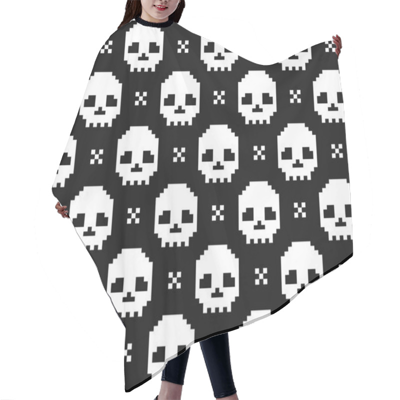 Personality  Skull Texture Hair Cutting Cape