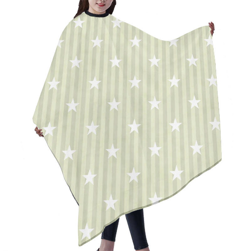 Personality  Yellow And White Stars And Stripes Fabric Background Hair Cutting Cape