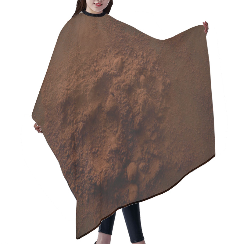 Personality  Top View Of Delicious Cocoa Powder On Dark Background Hair Cutting Cape