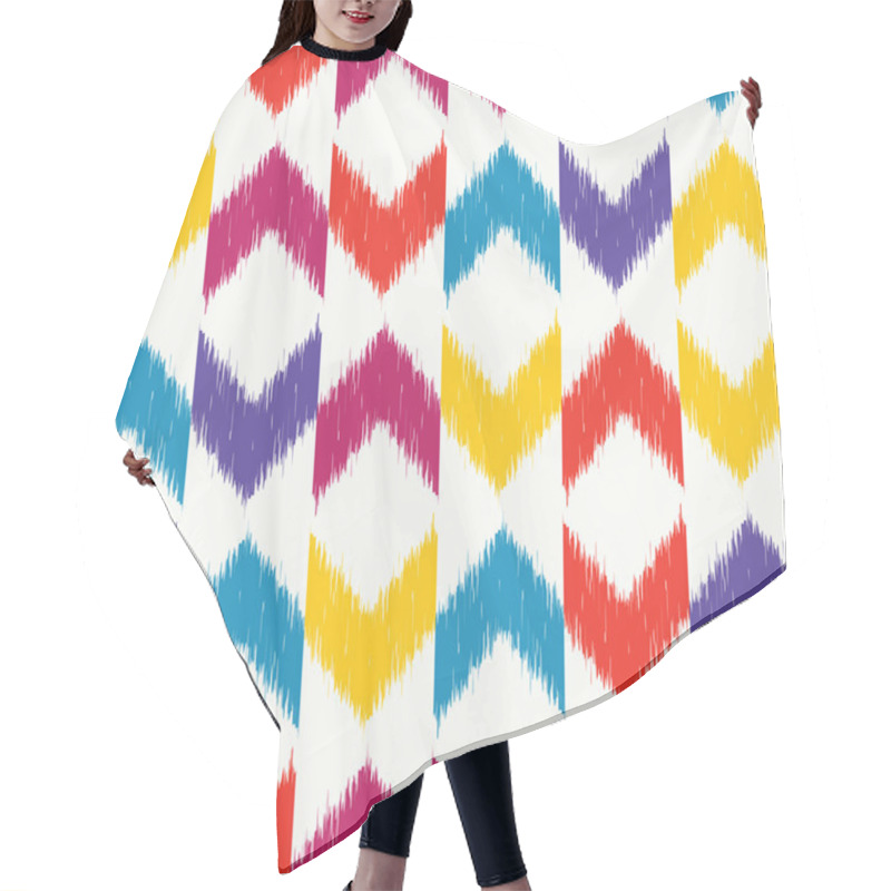 Personality  Vector Seamless Ikat Pattern Hair Cutting Cape