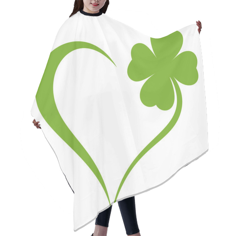 Personality  Heart Icon With Clover Leaf Icon Hair Cutting Cape