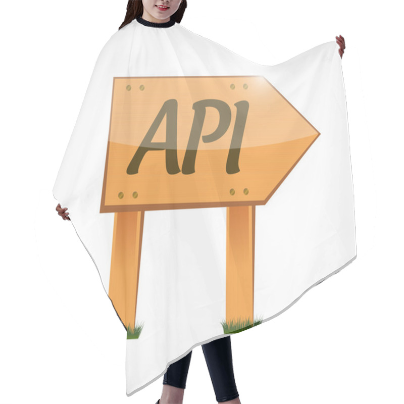 Personality  Api Wood Sign Concept Illustration Design Hair Cutting Cape