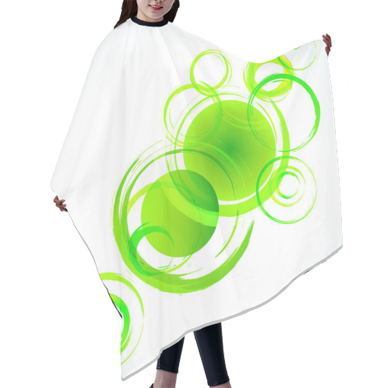 Personality  Green Abstract Background With Grunge Circles Hair Cutting Cape