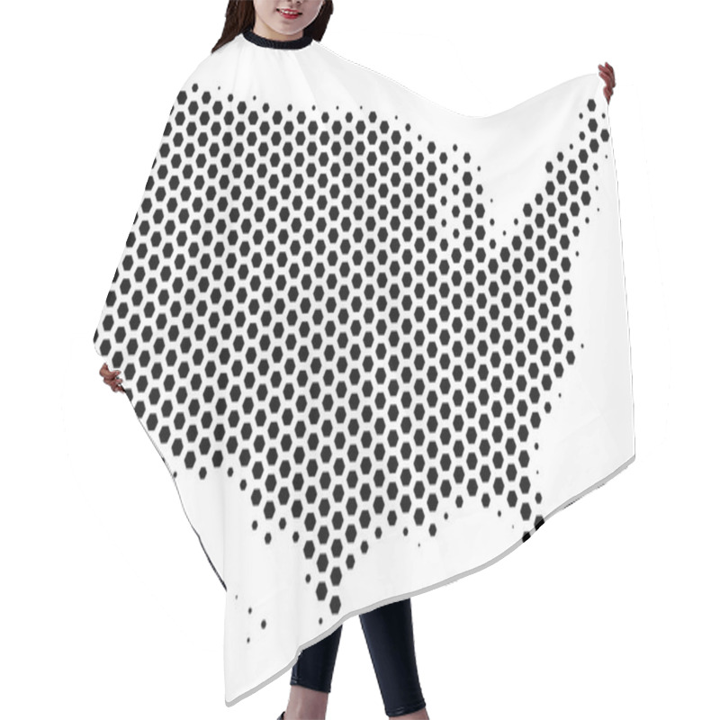 Personality  Hex Tile USA With Alaska Map Hair Cutting Cape