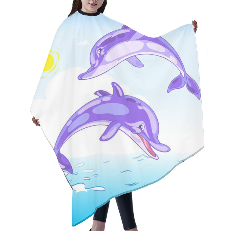 Personality  Funny Dolphins Hair Cutting Cape